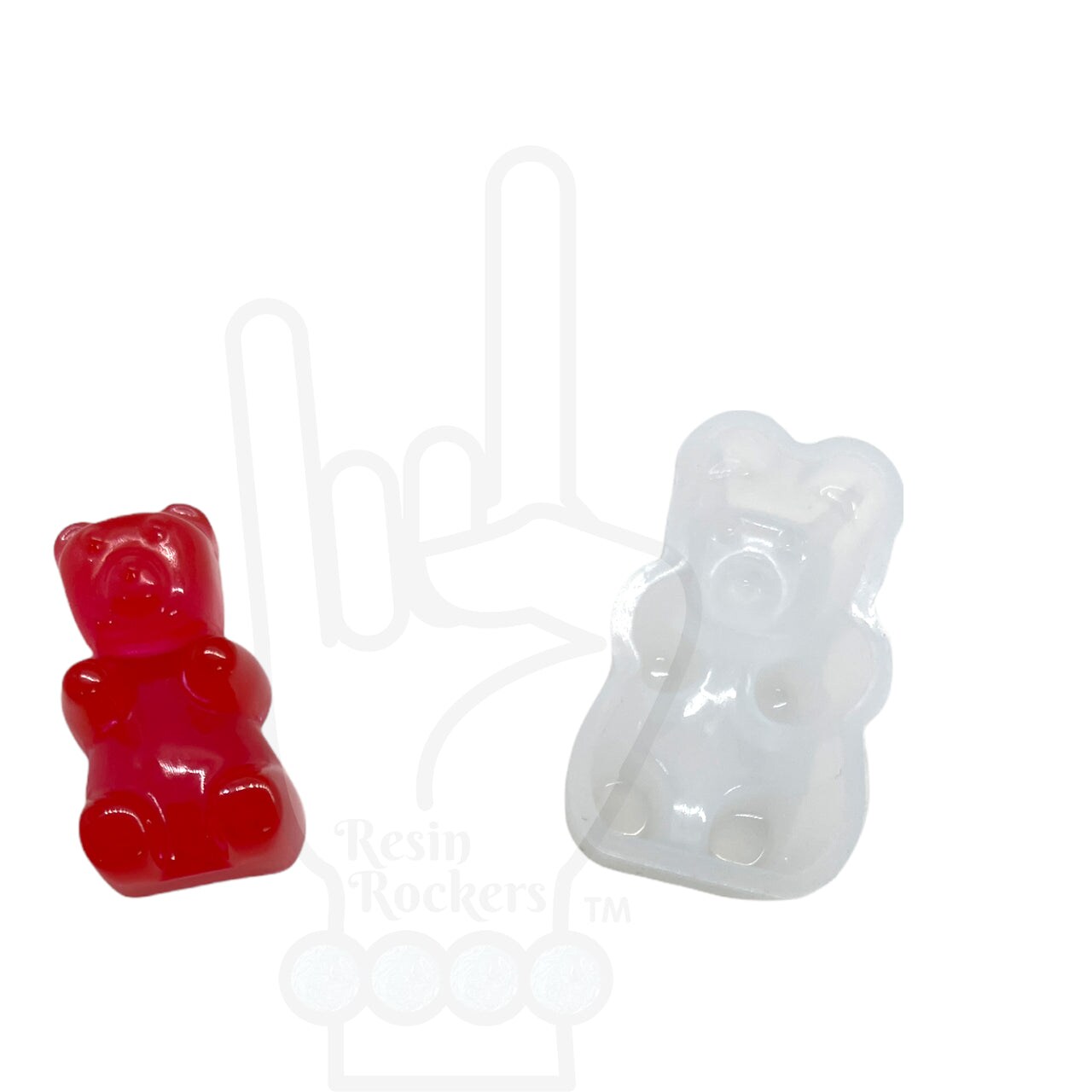 2 Inch UV Safe Gummy Bear Transparent Silicone Mold for Epoxy or UV Resin Art